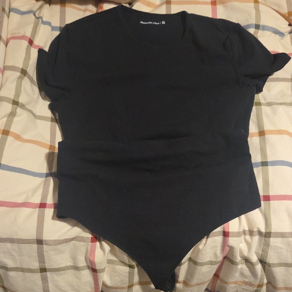 Abercrombie & Fitch Black Bodysuit XL XLT Tall Short Sleeve Crew